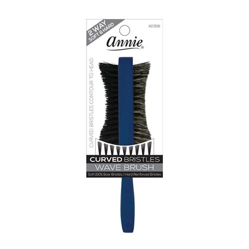#2356 Annie 2 Ways Wave Curved Bristles Brush Hard & Soft (6PC)