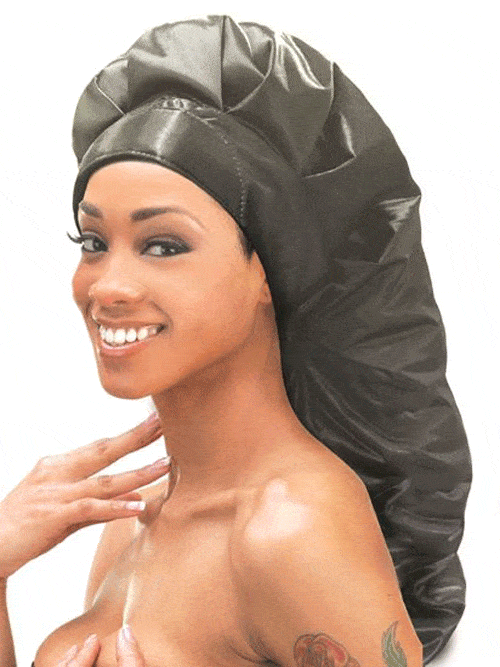 8003 Dual Sided Fabric Silky Padded Conditioning Braid Cap / Black