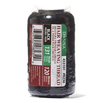 Donna Hair Weaving Thread 120M Black #8234 (12PC)