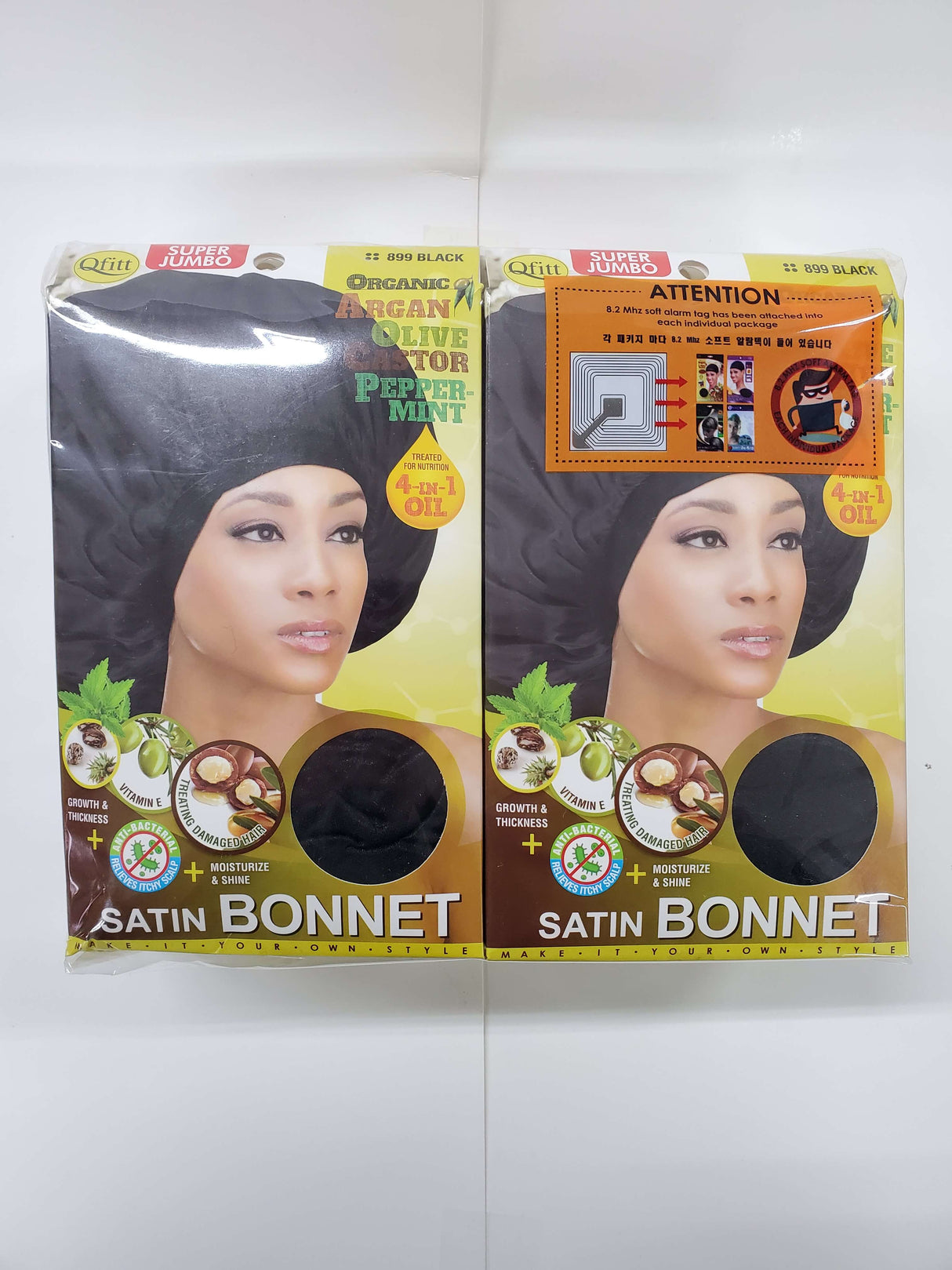 #899 Satin Jumbo Bonnet / Black (12PC)