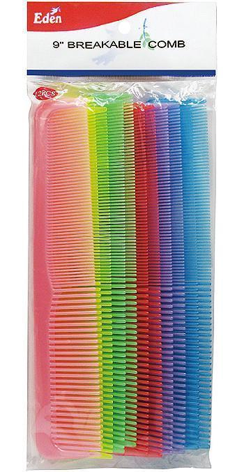 #908 Eden Pastel Assort 9" Breakable Comb (12Pc)