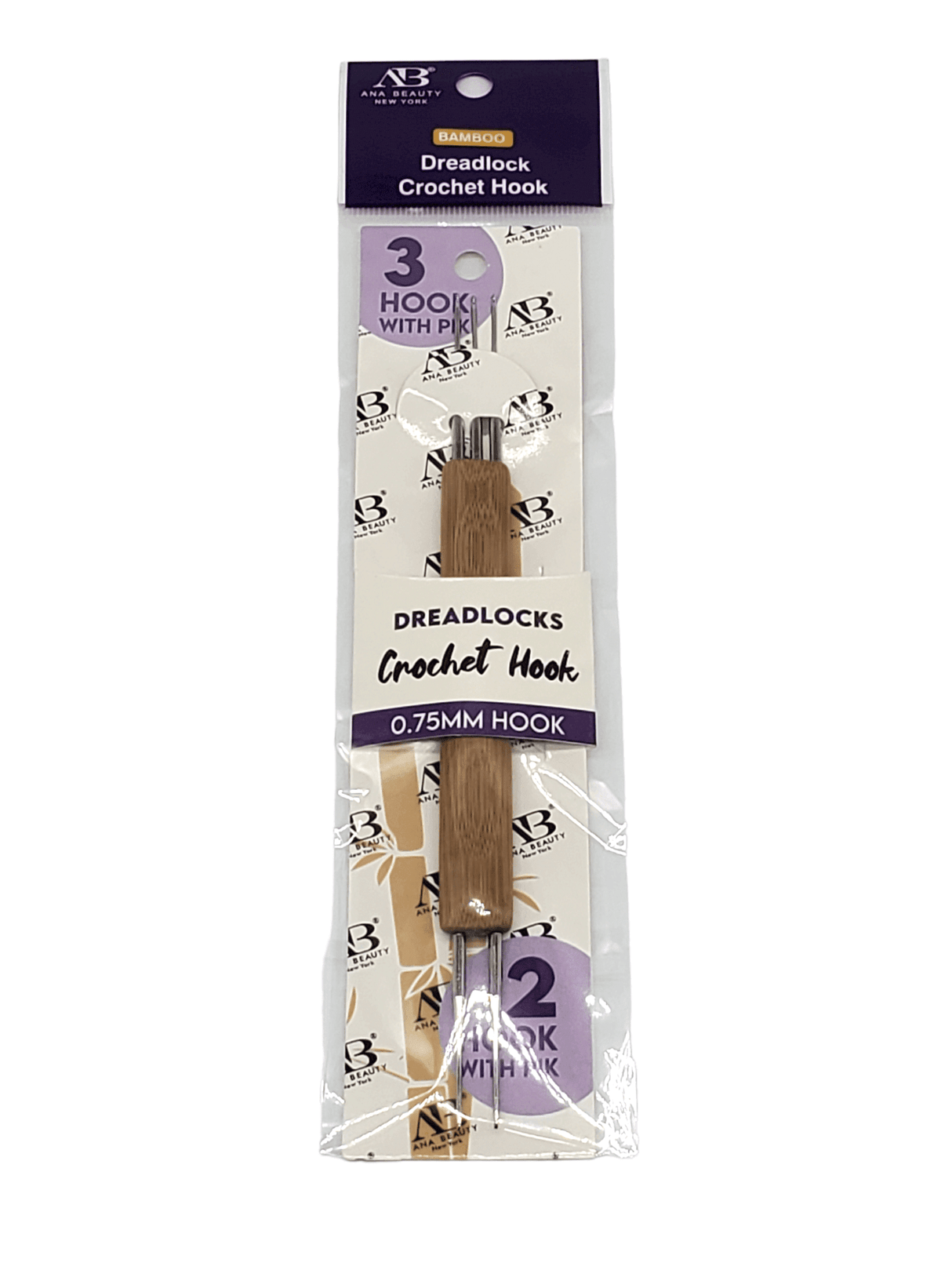 AB Bamboo Dreadlock Crochet Hook 0.75mm #ACR0138 (12PC)