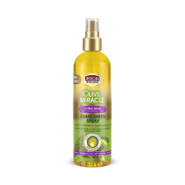 African Pride Olive Miracle Extra Shine Braid Sheen Spray 12oz (PC)