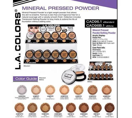 LA Color Ethnic Mineral Pressed Powder #CAD96B.1 (108PC)