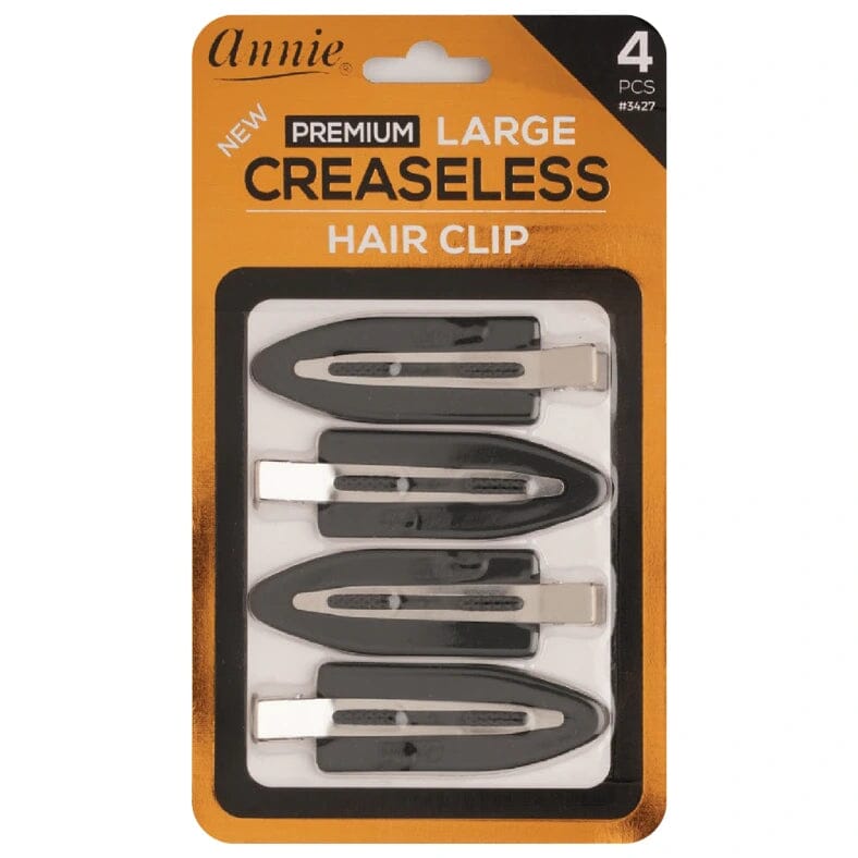 Annie #3427 Premium Large Creaseless Hair Clips Black (12PC)