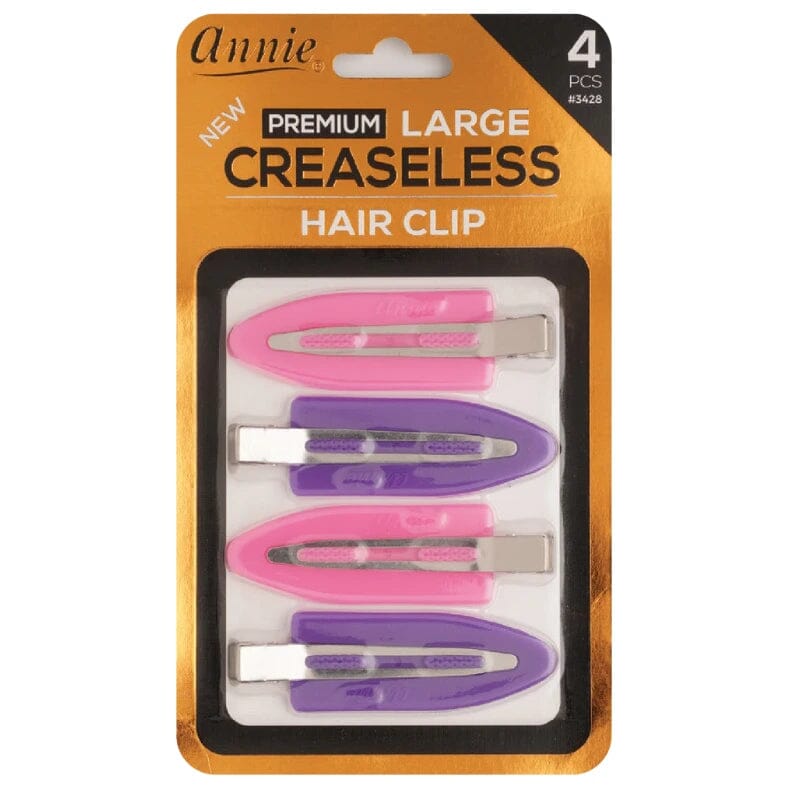 Annie #3428 Premium Large Creaseless Hair Clips Pink & Purple (12PC)