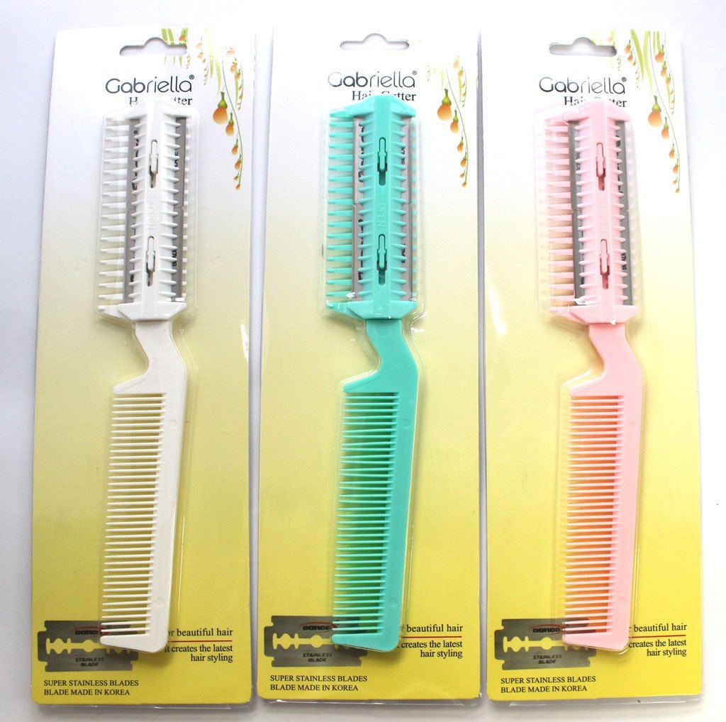 Gabriella Double Razor Hair Cutter with Comb #GHC09 (12PC)