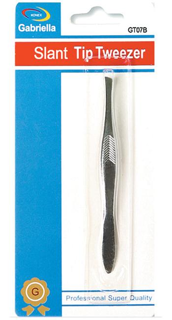Gabriella Slant Tip Tweezer #GT07B (12PC)