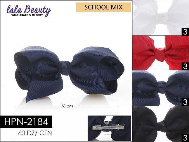 Large Hair Bow #HPN2184 Tommy Color (Dozen)