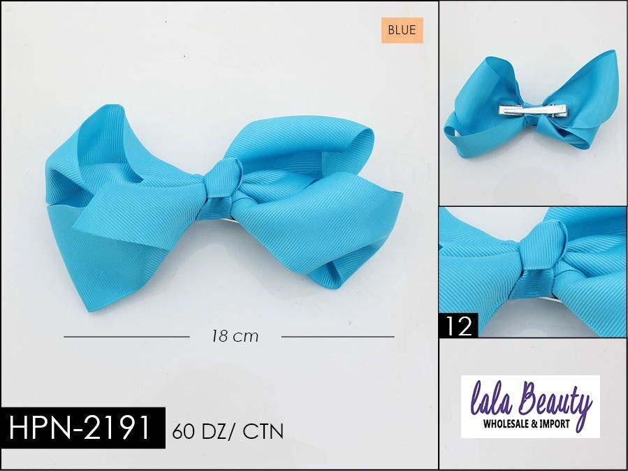 Large Hair Bow #HPN2191 Blue (Dozen)