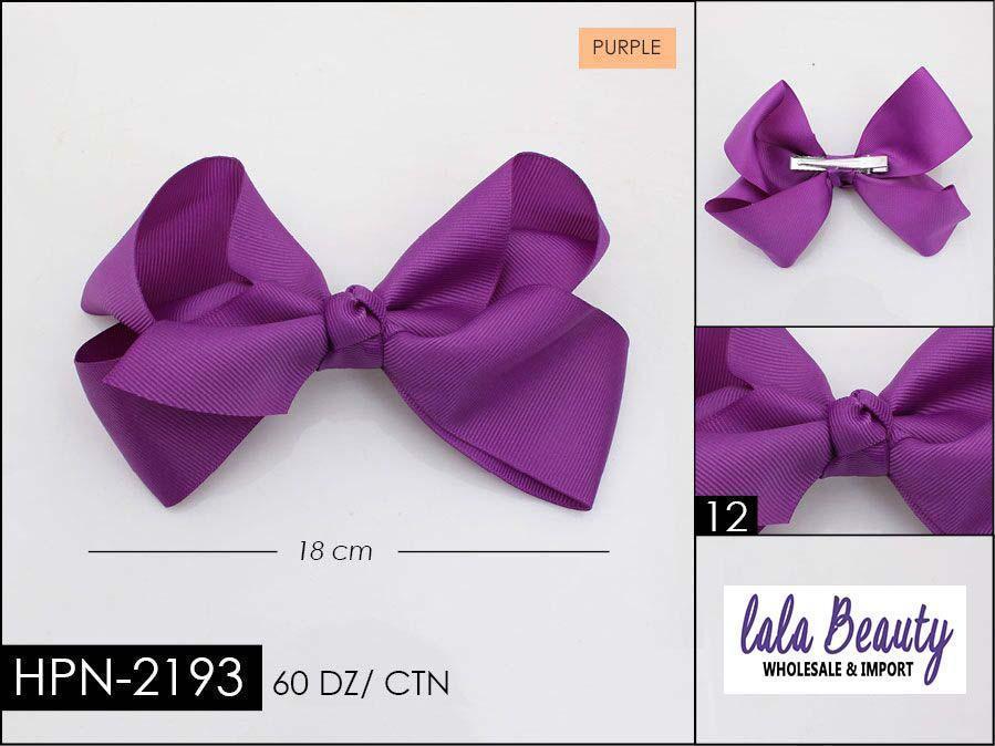 Large Hair Bow #HPN2193 Purple (Dozen)
