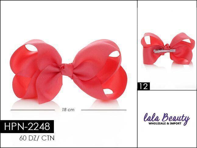 Large Hair Bow #HPN2248 Coral (Dozen)