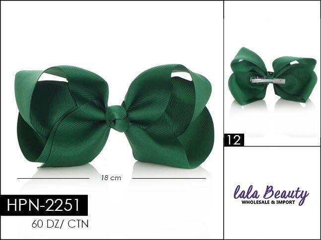 Large Hair Bow #HPN2251 Dark Green (Dozen)