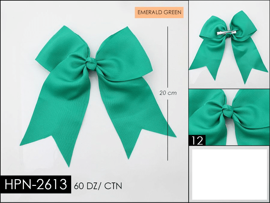 Cheer Bow #HPN2613 Emerald Green (Dozen)