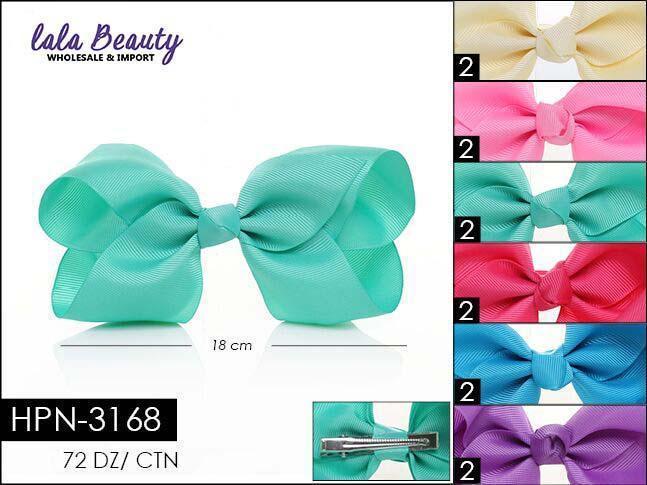Large Hair Bow #HPN3168 Pastel Mix (Dozen)