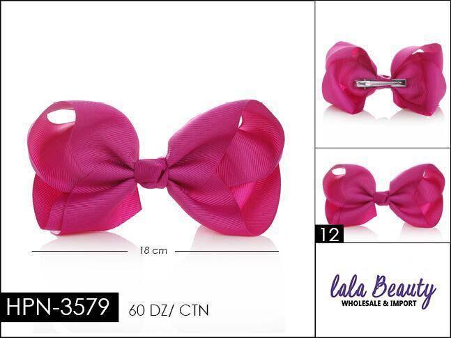 Large Hair Bow #HPN3579 Dark Fuschia (Dozen)