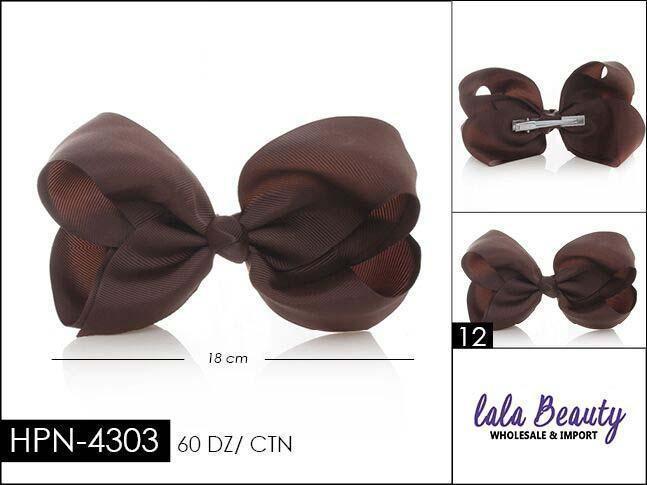 Large Hair Bow #HPN4303 Dark Brown (Dozen)