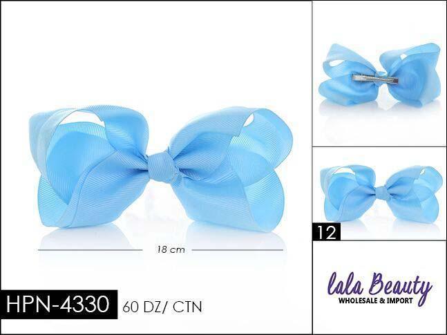 Large Hair Bow #HPN4330 Light Blue (Dozen)