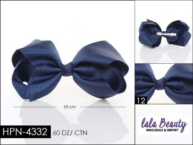 Large Hair Bow #HPN4332 Navy (Dozen)