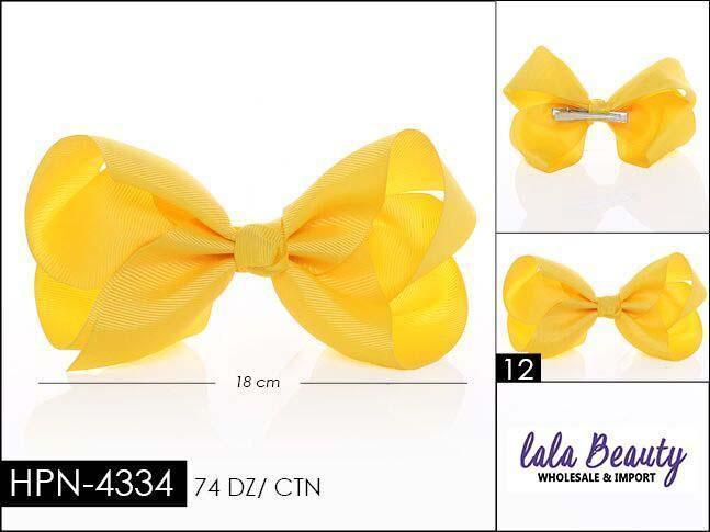 Large Hair Bow #HPN4334 Yellow (Dozen)