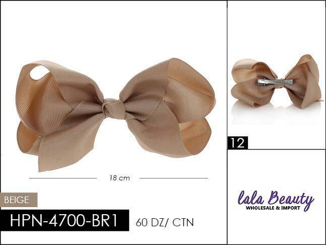 Large Hair Bow #HPN2444 Beige (Dozen)