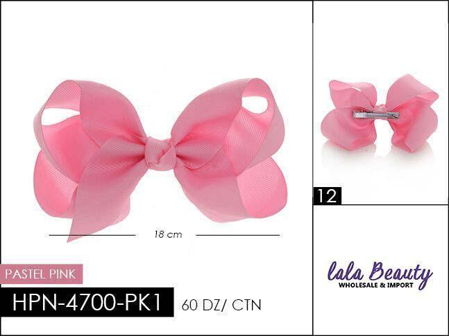 Large Hair Bow #HPN4040 Pastel Pink (Dozen)