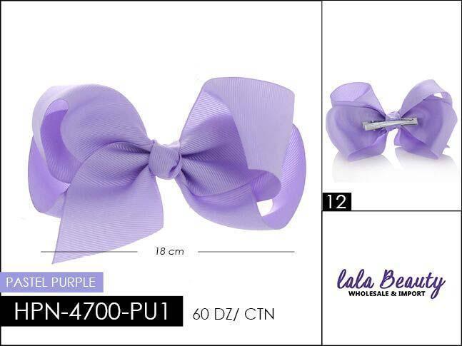 Large Hair Bow #HPN4338 Pastel Purple (Dozen)