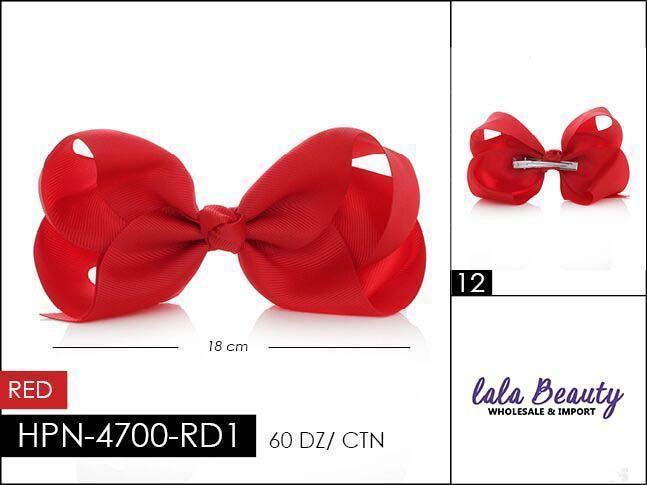 Large Hair Bow #HPN2194 Red (Dozen)