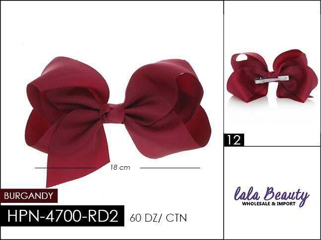 Large Hair Bow #HPN3583 Dark Burgundy (Dozen)