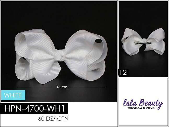 Large Hair Bow #HPN2188 White (Dozen)
