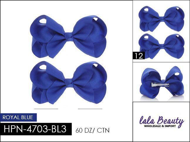 Small Hair Bow #HPN4703-BL3 / HPN4378 Royal Blue (2 Dozen)