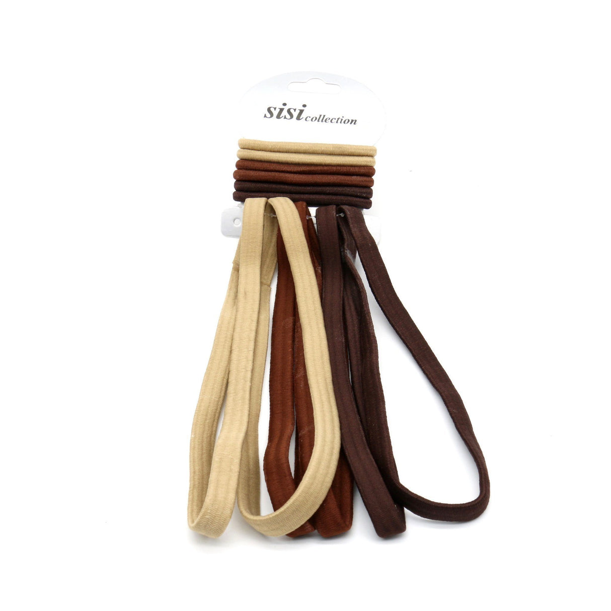 #EHW336BR Ast Brown Thick Elastic Head Band / Rubber Band (12PC)