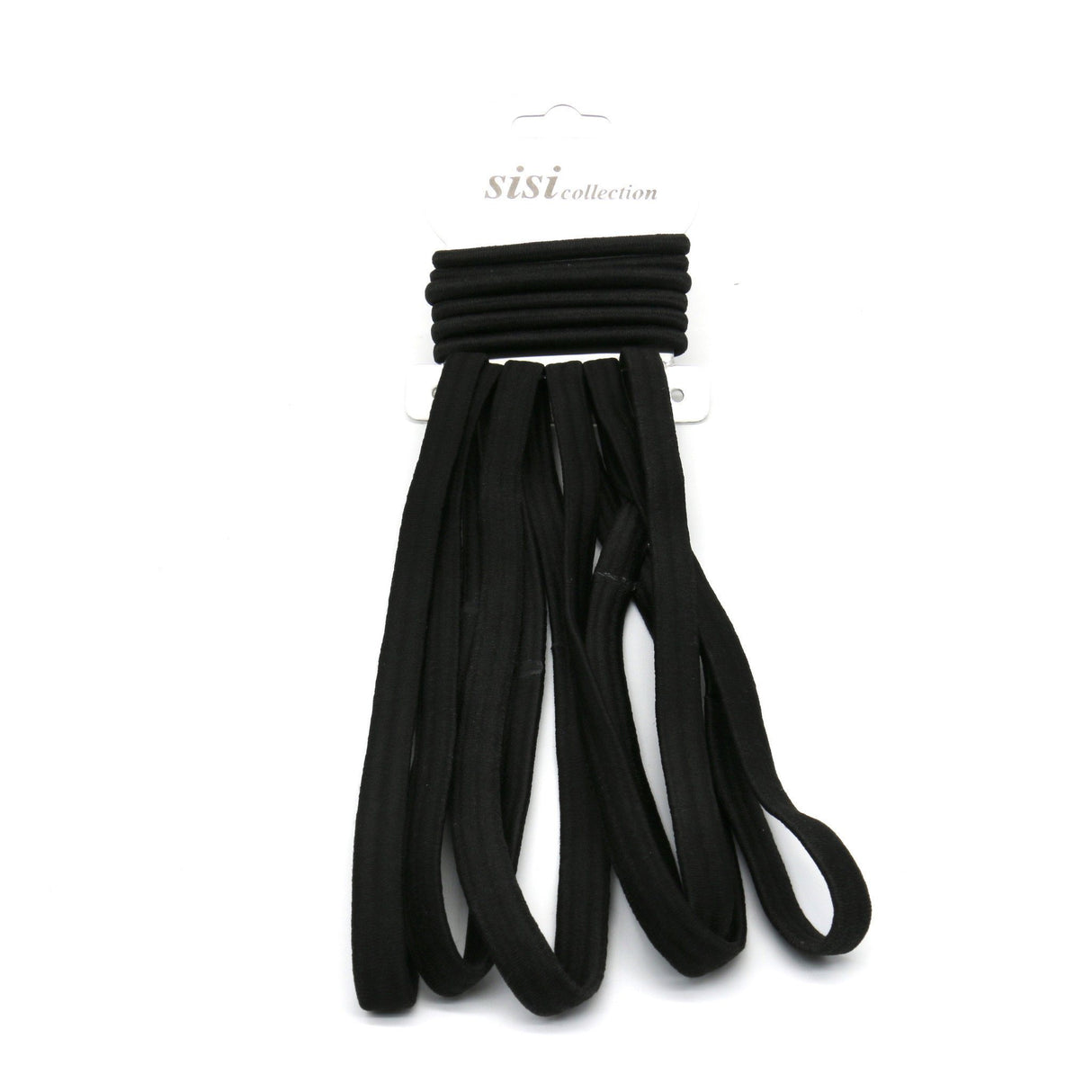 #EHW336K Black Thick Elastic Head Band / Rubber Band (12PC)