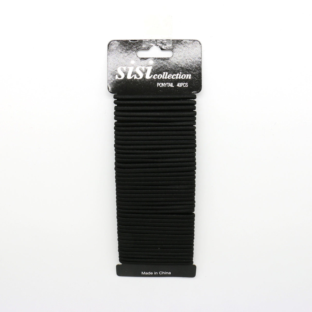 #EPT388K Black Elastic Hair Ties (12PC)