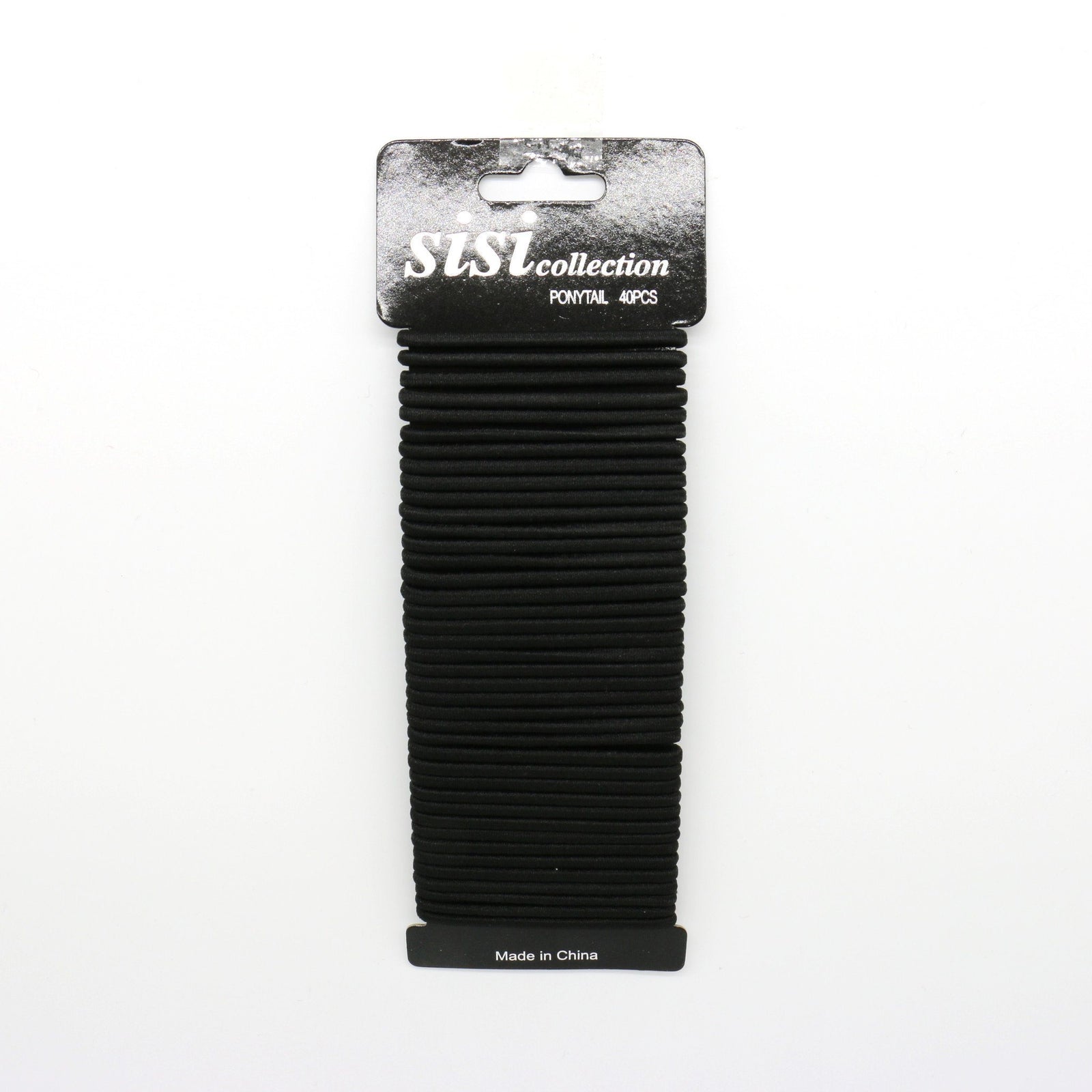 #EPT388K Black Elastic Hair Ties (12PC)