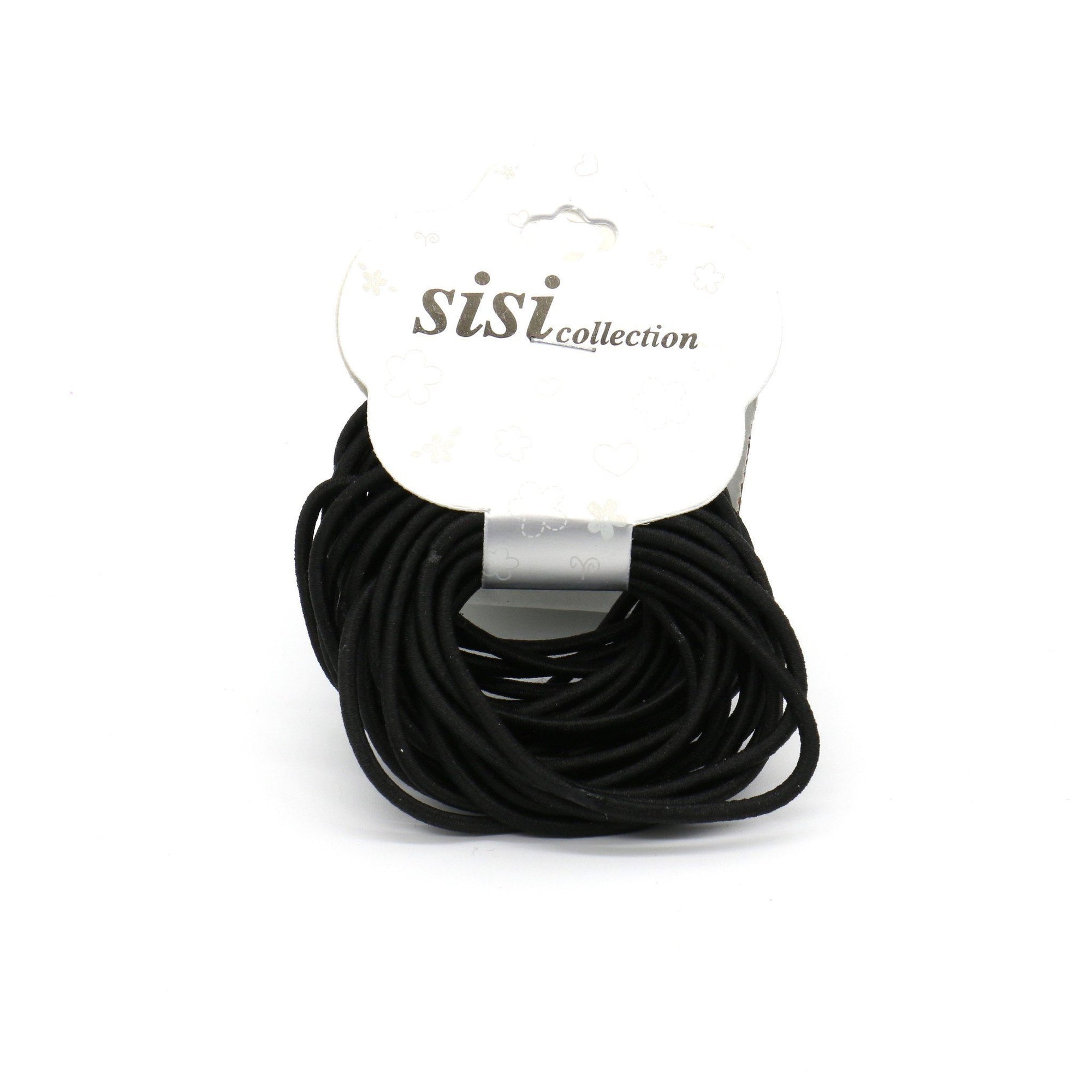 #EPT359K Thin Black Elastic Hair Ties (12PC)
