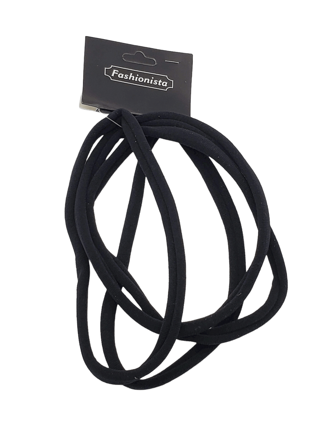 #OT4277BK Black Stretchy Head Band / Rubber Band (12PC)