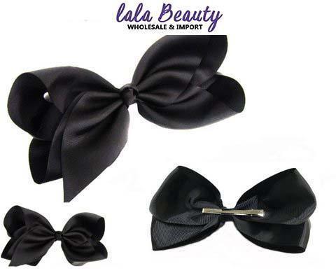Texas Size Jumbo Hair Bow Black (Dozen)