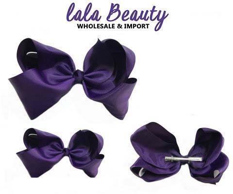 Texas Size Jumbo Hair Bow Dark Purple (Dozen)