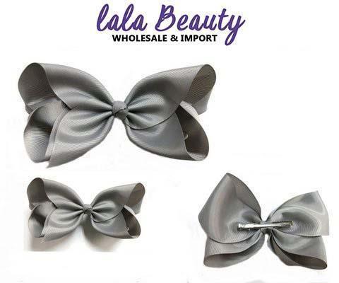 Texas Size Jumbo Hair Bow Gray (Dozen)