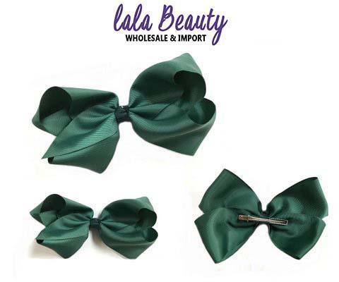 Texas Size Jumbo Hair Bow Hunter Green (Dozen)