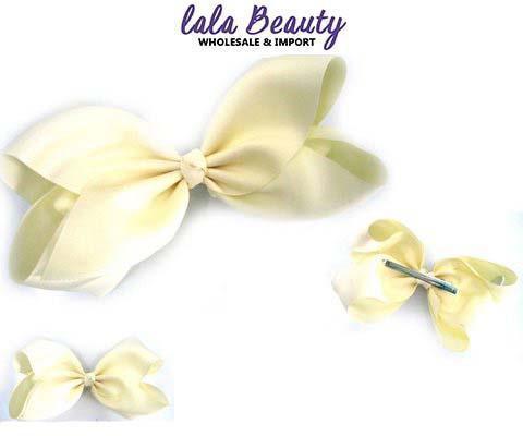 Texas Size Jumbo Hair Bow Ivory (Dozen)