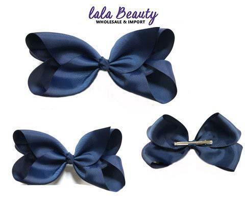 Texas Size Jumbo Hair Bow Navy (Dozen)