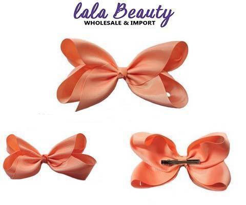 Texas Size Jumbo Hair Bow Peach (Dozen)