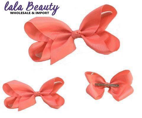 Texas Size Jumbo Hair Bow Coral (Dozen)
