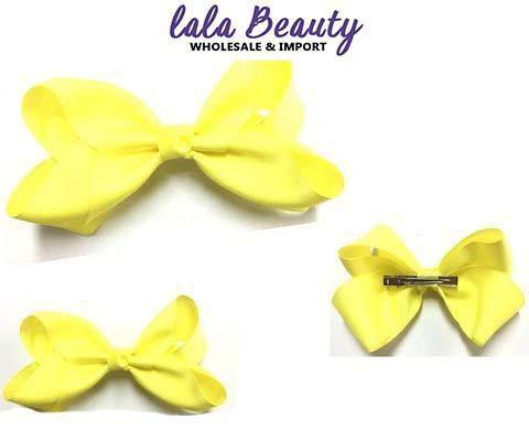Texas Size Jumbo Hair Bow Neon Yellow (Dozen)