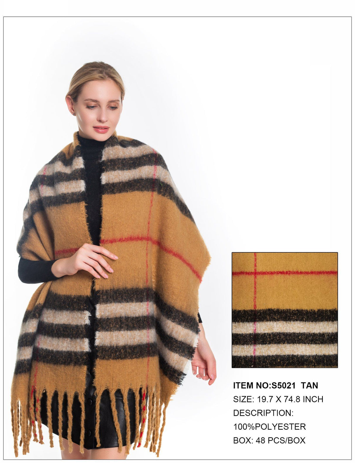 Long Scarf / Tan #S5021 (PC)