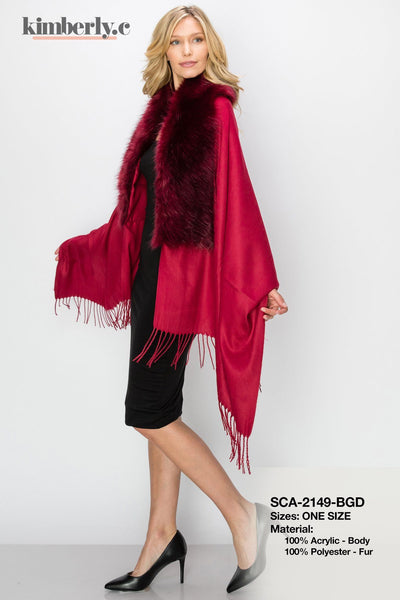KimberlyC Women's Fur Poncho #SCA2149 (PC)