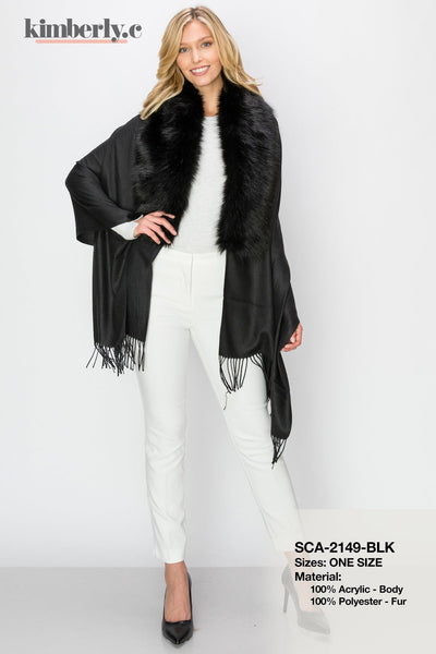 KimberlyC Women's Fur Poncho #SCA2149 (PC)