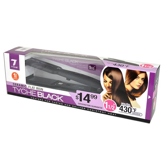 Tyche 1.5" Black Ceramic Flat Iron #TB150